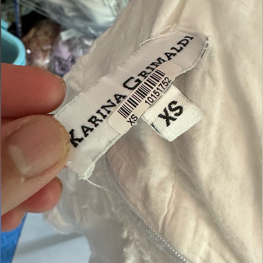 Karina Grimaldi, Jacquard Marigold White Mini Dress, Size XS | 1665 - Picture 5 of 7